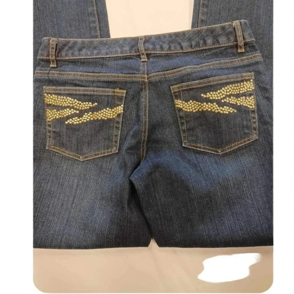 Michael Kors Boot  Cut Dark Wash Embellishments Size 4 - Picture 2 of 9